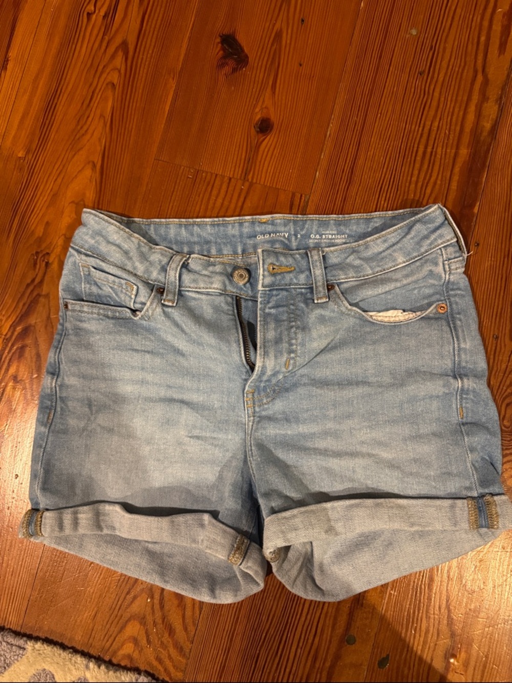 Old Navy Light Blue Rolled Hem Denim Shorts